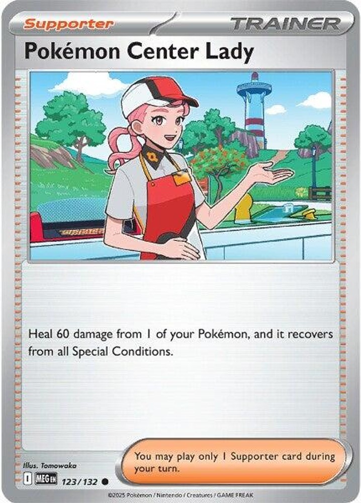 Pokemon Center Lady MEG 123/132 Pokémon ME01: Mega Evolution Common EN NM