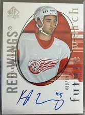 2005-06 SP Authentic Future 489/999 Kyle Quincey #218 Rookie On card Auto RC. rookie card picture