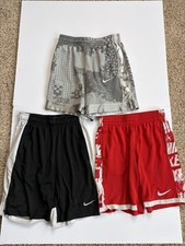 Nike Boys Dri-FIT Athletic Shorts Lot of 3 Multicolor Size M Drawstring