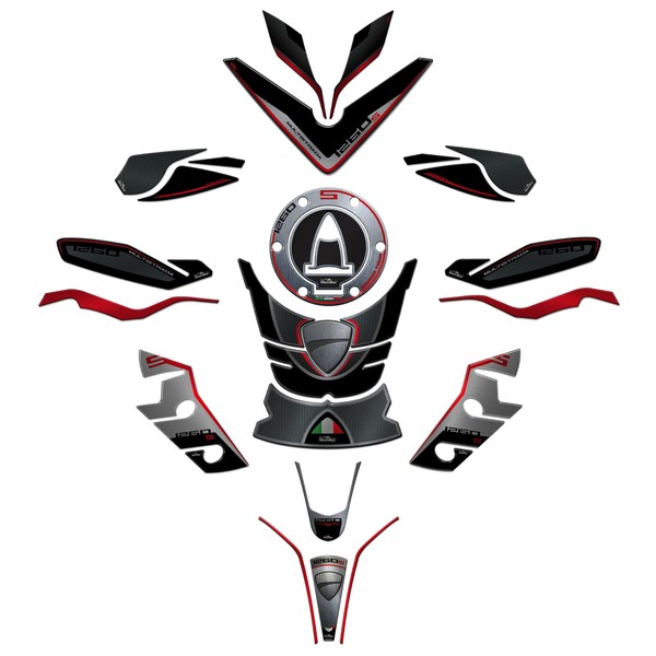 Kit Full Aufkleber 3D Motorrad Kompatibel Mit Ducati Multistrada 1260 S 2020-image