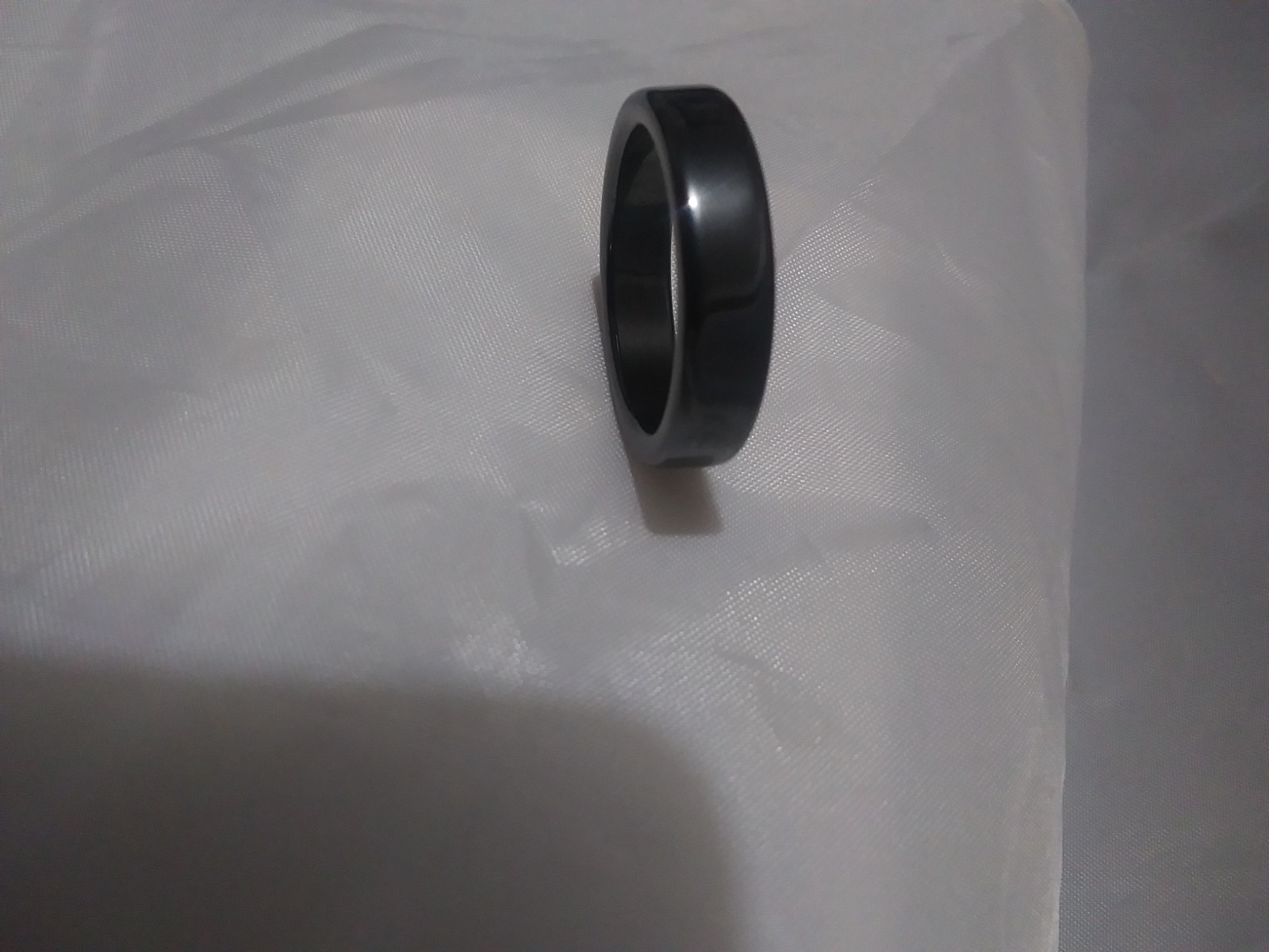 Real Non Magnetic Black Flat Hematite Basic Ring … - image 4