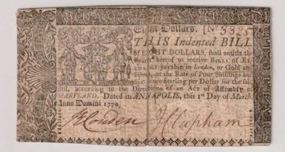 1770 Maryland, American Revolution Colonial Currency Note Banknote MD-59 PCGS 20 - Image 3 of 4