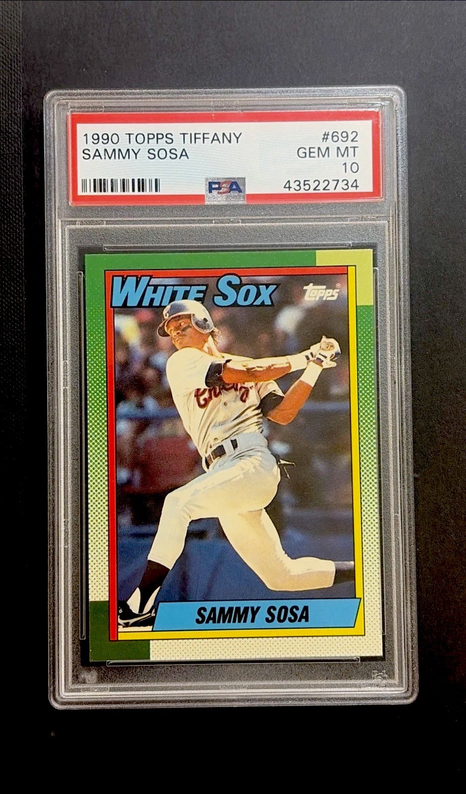1990 Topps Tiffany Sammy Sosa Rookie RC #692 White Sox PSA 10 GEM MINT