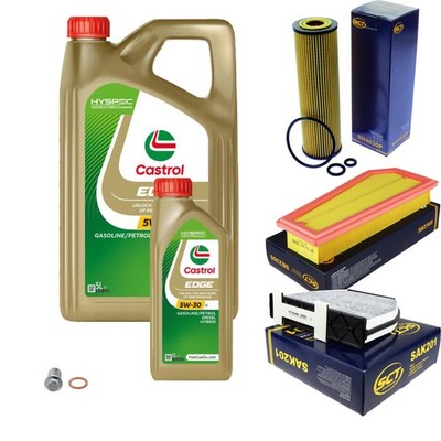 SCT Germany Inspektionspaket 6 L Castrol EDGE Titanium FST 5W-30 LL für C-Klasse