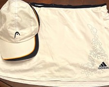 adidas Women s L Regular Tennis Skort Pull-On Short Solid White Stretch Athletic