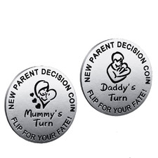 New Parents Decision Making Coin - Funny Baby Shower Gift for Mom Dad