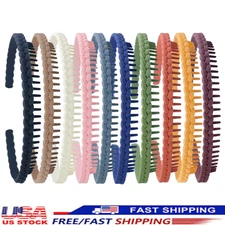 Hair Bands Colorful Plastic Headbands with Teeth Comb for Women Men