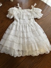 vtg martha's miniatures We re Fussy Girls Full Swing Lace Cold Shoulder Dress 6