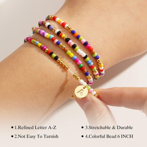Initial Stack Bracelets for Girls Women Gifts - Teenage Girl Gifts Teen Girl Gif - Picture 6 of 7