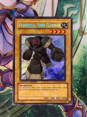 YUGIOH   ELEMENTAL HERO CLAYMAN   SECRET RARE   EHC2-EN002   LIMITED ED   NM