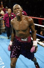 Antonio Tarver reacts after fighting Roy Jones Jr In a WBC IBO Lig- Old Photo