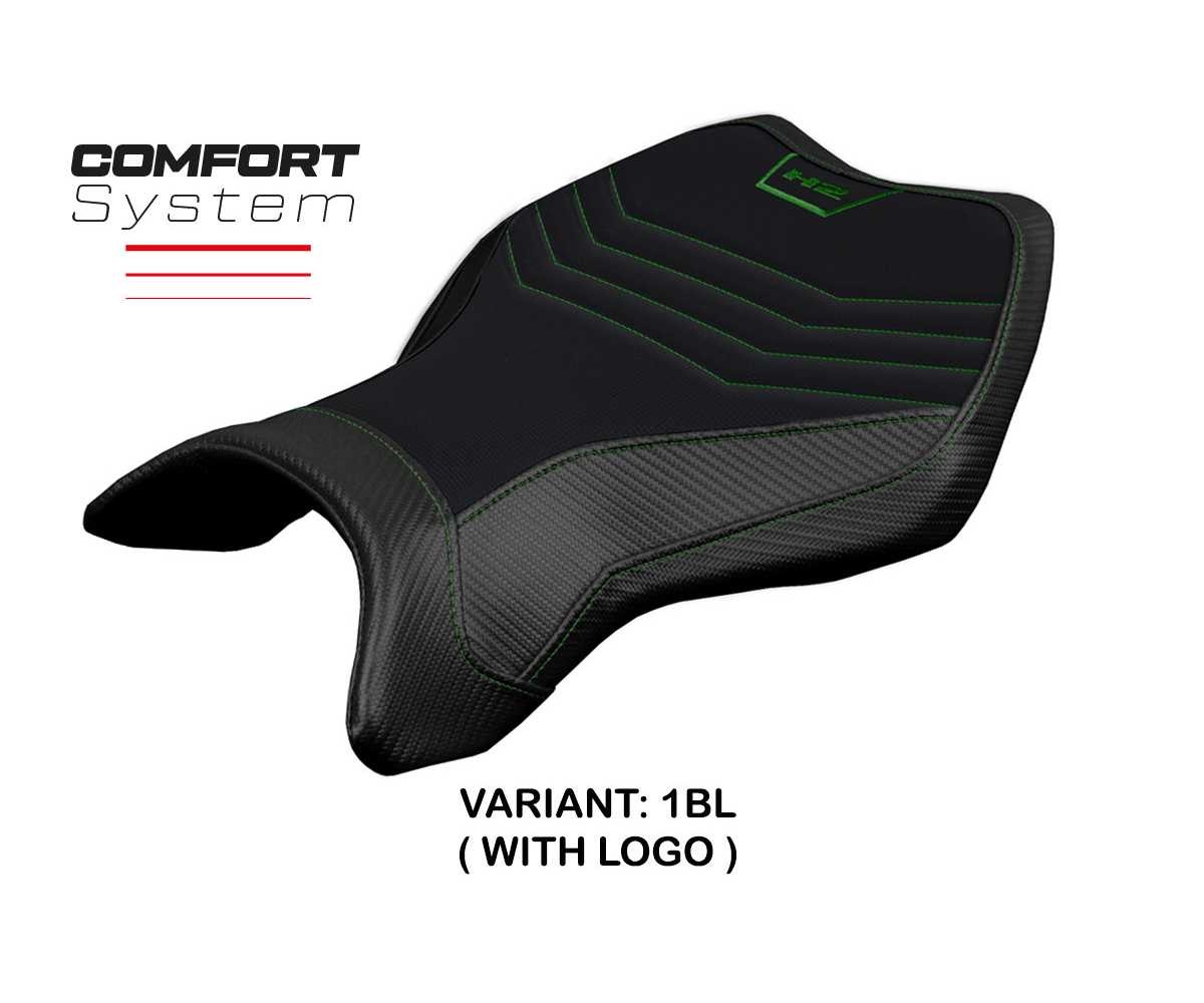 Seat cover MadMax Comfort Sys Black BL + logo TPZ Kawasaki Ninja H2 R 2015 2023