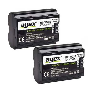 2x ayex NP-W235 Li-Ion Premium Ersatz-Akku für Fujifilm XT-4 X-T5 etc. 2250 mAh