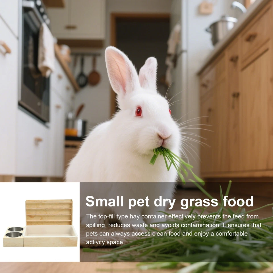 3 In 1 Rabbit Hay Feeder With Litter Box Water Feeder Bunny Feeder Manger - Image 4 of 4