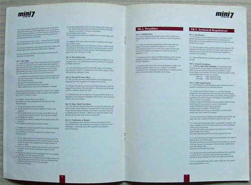 MINI 7 RACING CLUB Racing Regulations Brochure Rover Sport Mini Challenges 1996 - Picture 4 of 4
