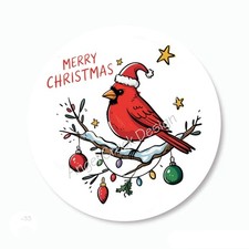 CARDINAL LABELS MERRY CHRISTMAS HOLIDAY STICKERS PARTY FAVORS ENVELOPE SEALS