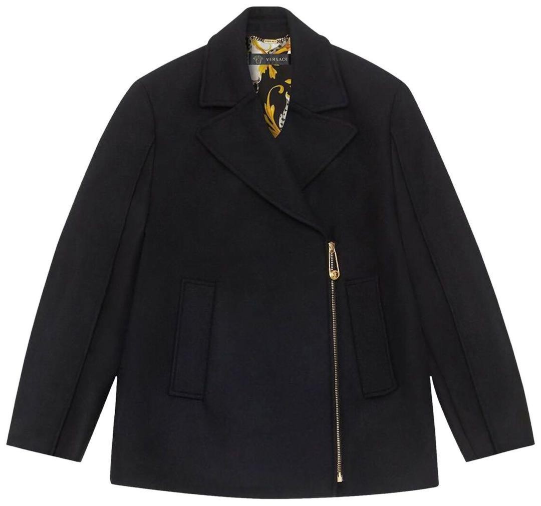 USED VERSACE WOMEN'S COAT WITH BAROQUE LINING GOOD thumbnail 2