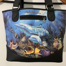 RARE Christian Riese Lassen Artwork Women’s Handbag Ocean Paradise Zip