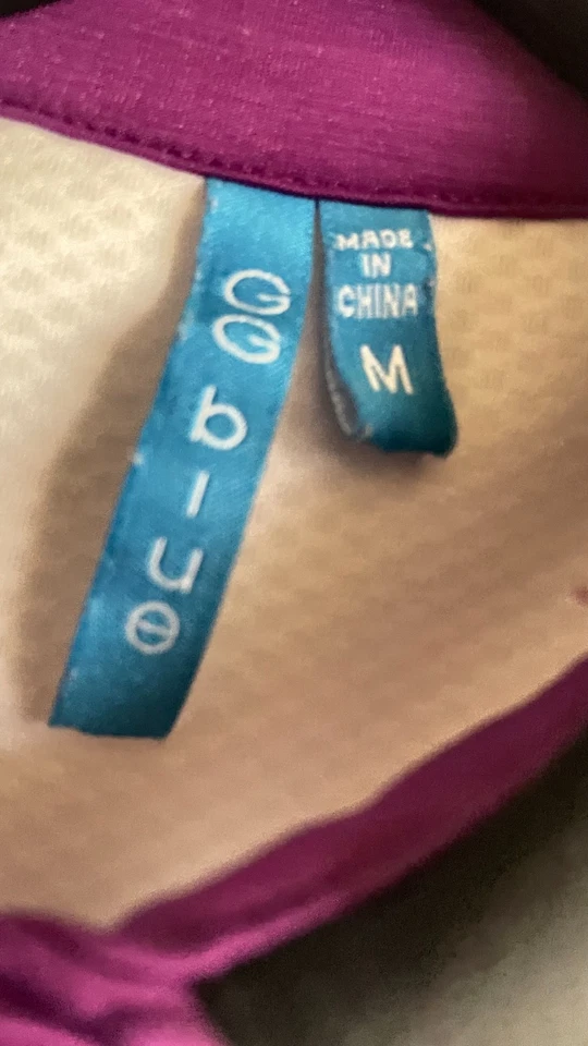 Damen GG blau ärmelloses Golfshirt Gr. M weiß mit schwarzem und auberginenbesatz - Bild 4 von 4
