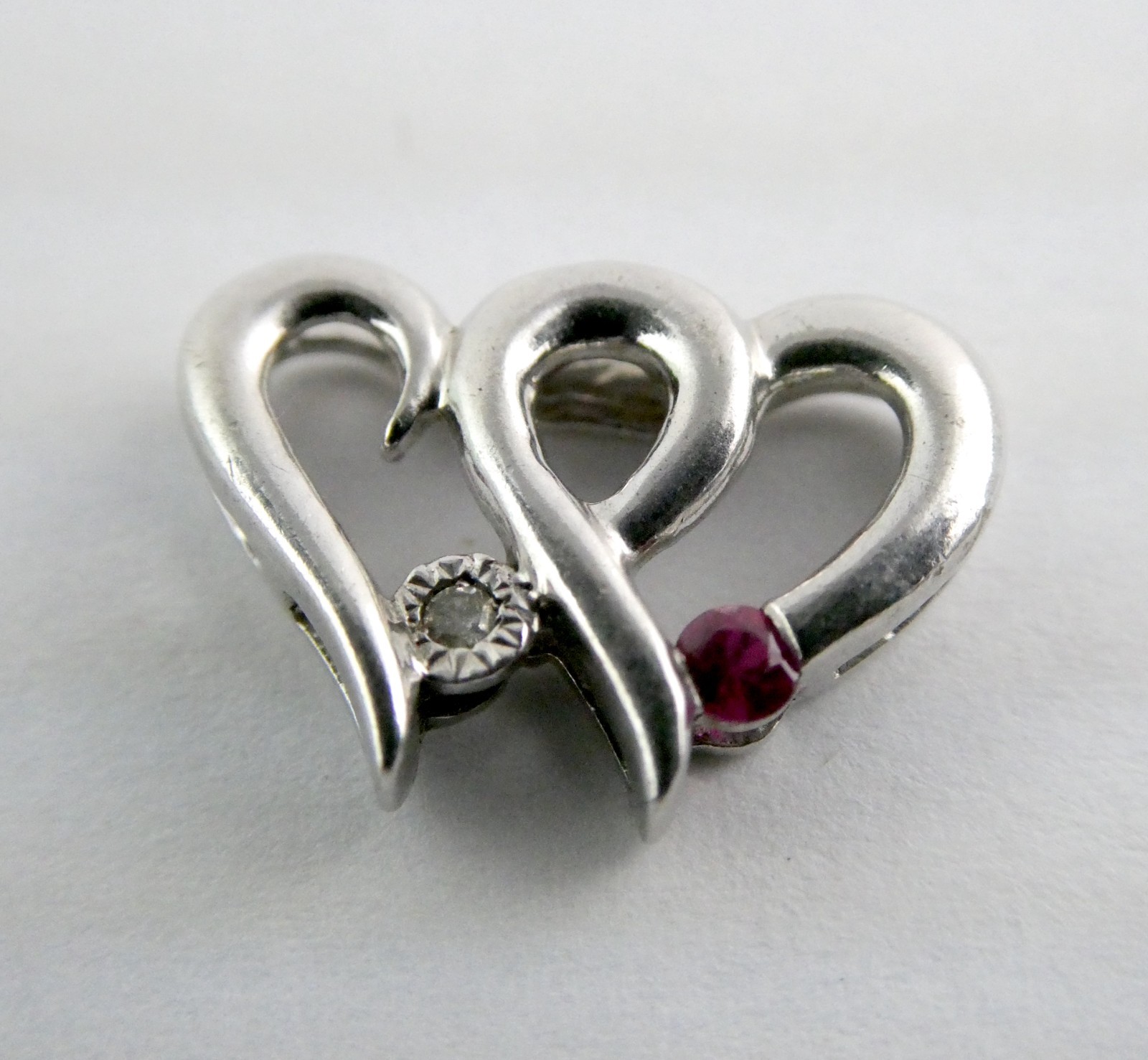 SD Designer Sterling Silver Ruby and Natural Diam… - image 2
