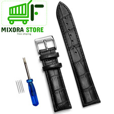 Premium Genuine Leather Watch Band Strap 12-24mm with Tool High Quality Bracelet