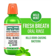 Therabreath Mild Mint Oral Rinse Liquid 16 Oz for bad breath, dry mouth (6 Pack)