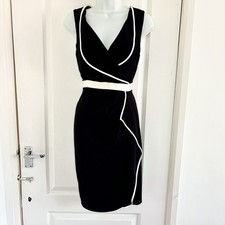 Coast Dress Women’s 12 Black White Monochrome Wiggle Pencil Wedding Cruise Party