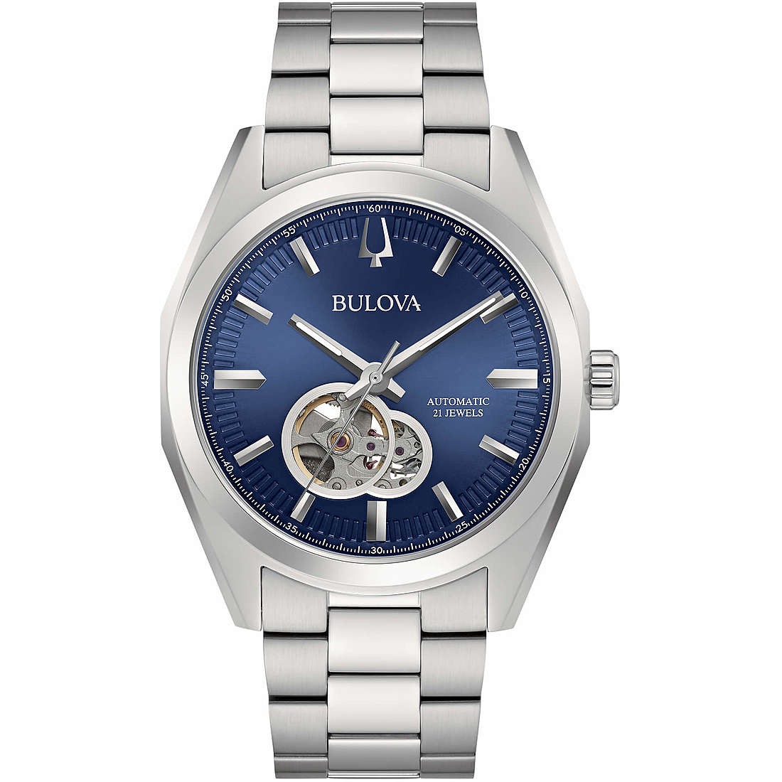 Bulova Silver Mens Analogue Watch Surveyor 96A275