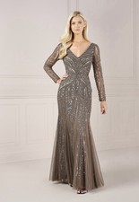 Adrianna Papell Size 12 Misty Blue Sequin evening gown New with tags