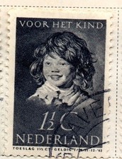Netherlands 1937 children care, voor het kind, in black, 1 1/2 cents
