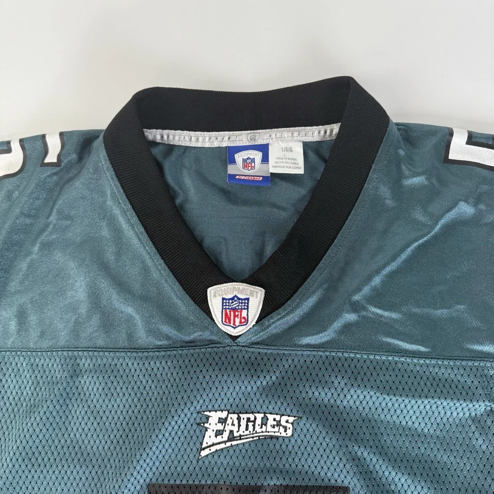 Camiseta deportiva de colección Philadelphia Eagles #5 Donovan McNabb Reebok verde sobre el campo para hombre L Foto 4 de 4