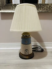 Vintage Gills Rock Stoneware Handcrafted Lighthouse Table 1995 Door County WI