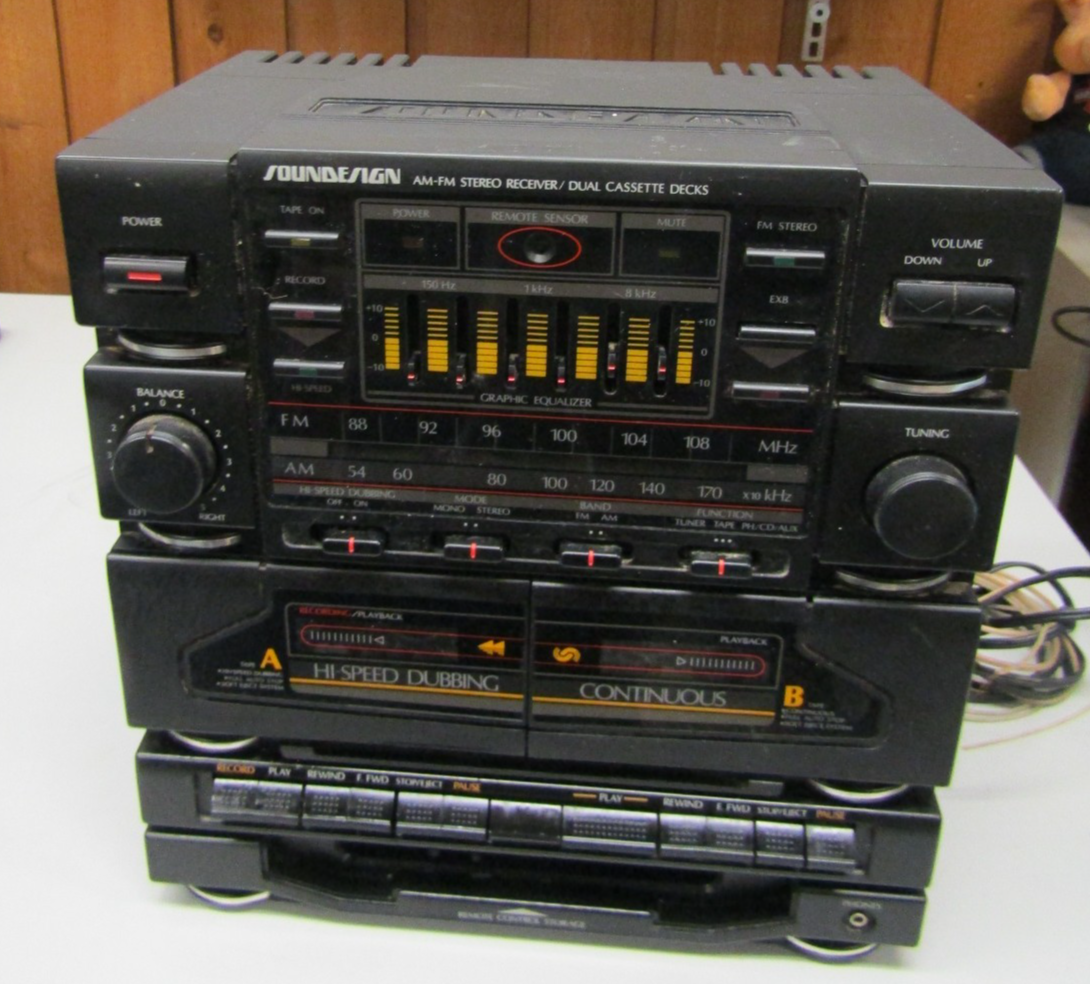 Vintage SounDesign AM/FM Stereo Receiver Dual Cassette Decks