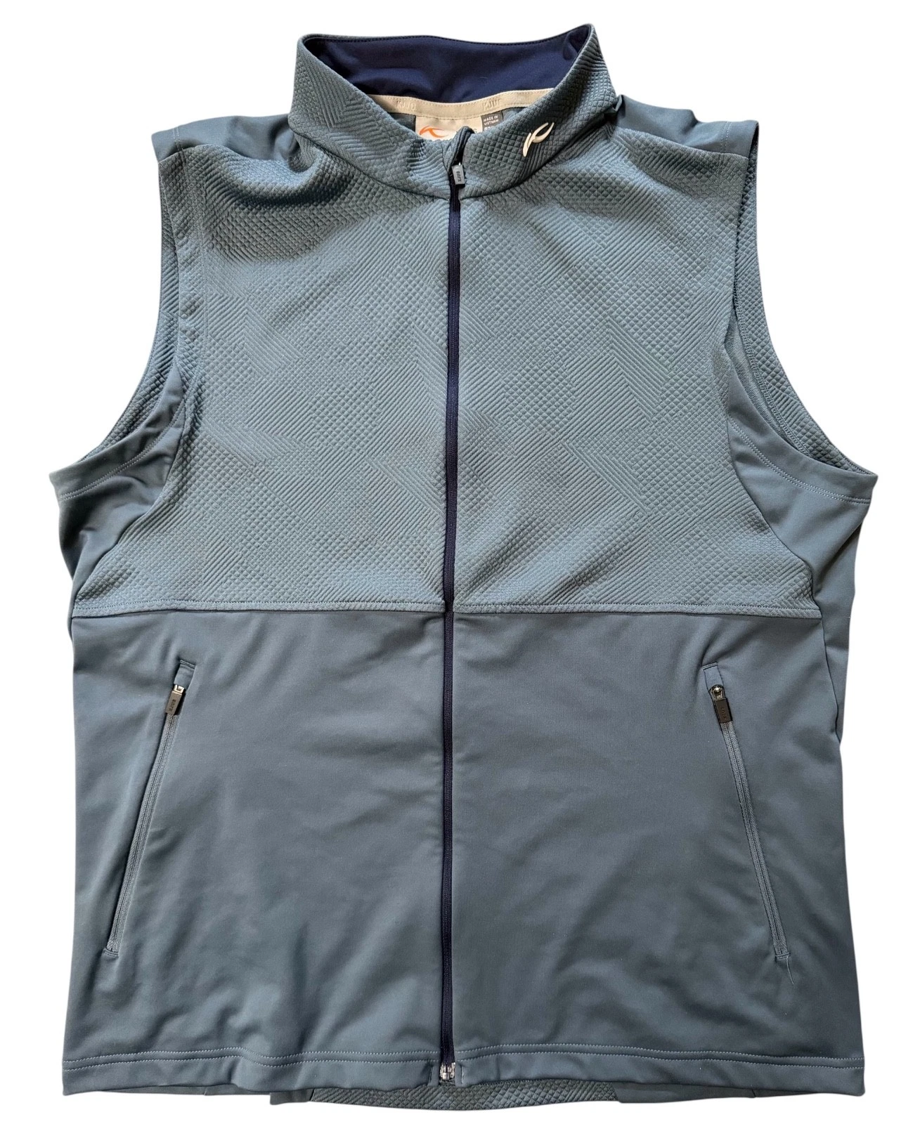KJUS Delian Steel Blue Full Zip Lightweight Golf Vest Mens 52 Large MG40-L03