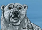 ACEO ATC Polar Bear Wildlife Art Painting  -Carla Smale