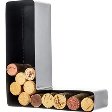will's Wine Cork Holder - Metal Monogram Letter (L), Black, Small | Wine...