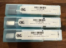 New Lot of 3 OSG Tap M18 x 1.5 D6 4FL Plug TIN 1976105