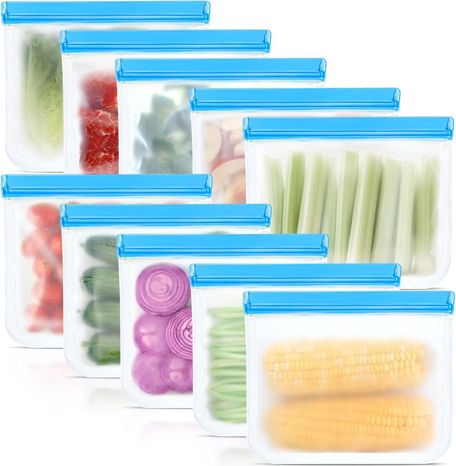 10 Pack Reusable Silicone Food Storage Bags Leakproof Dishwasher Safe Reusable
Opens in a new window