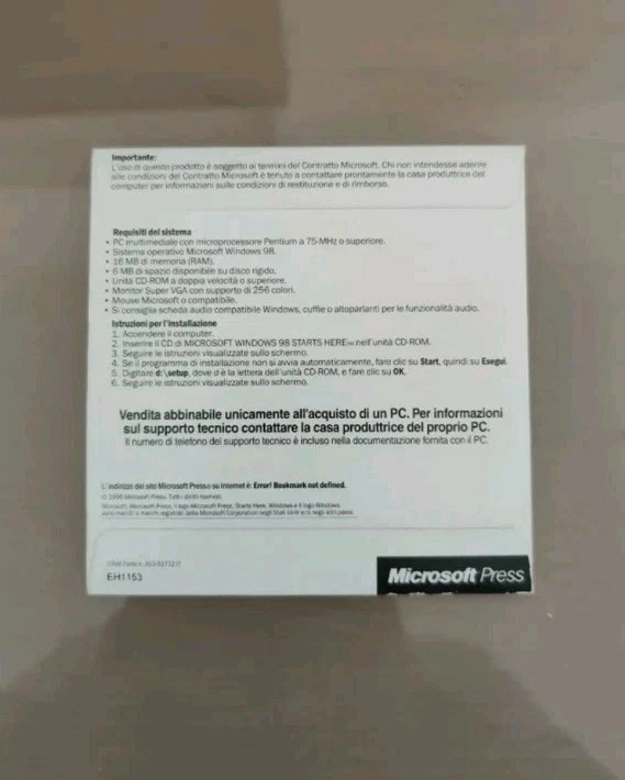 Microsoft Windows 98 CD disco Installazione Originale Perfetto Sistema Operativo - Imagen 3 de 4
