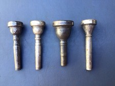LOT OF 4 - VINTAGE TRUMPET / HORN MOUTHPIECES