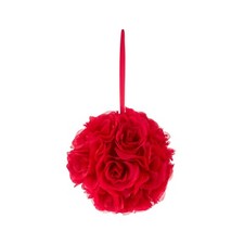 Mega Crafts - 8" Artificial Flower Pomander Kissing Ball - Red, 1PC