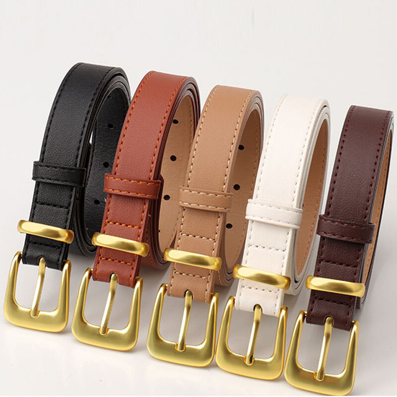 Faux Leather Belt Square Buckle Adjustable Waist Belt for Dress Jeans Women Business Casual Fashion Belt High Waist Hip Big Square  main image 4