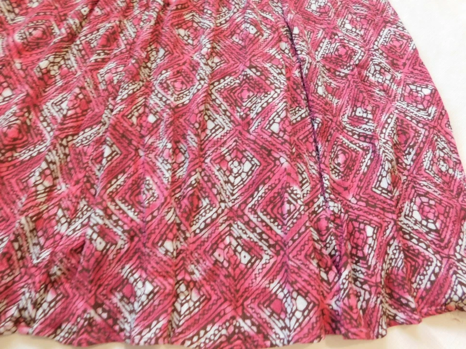 Womens ladies Laura Scott below knee skirt S small Pink Brown White GUC* - Image 2 of 4