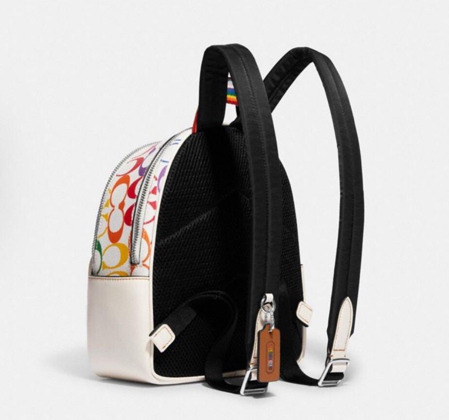 COACH カラフルロゴリュック NWT COACH MINI COURT RAINBOW SIGNATURE COATED CANVAS BACKPACK