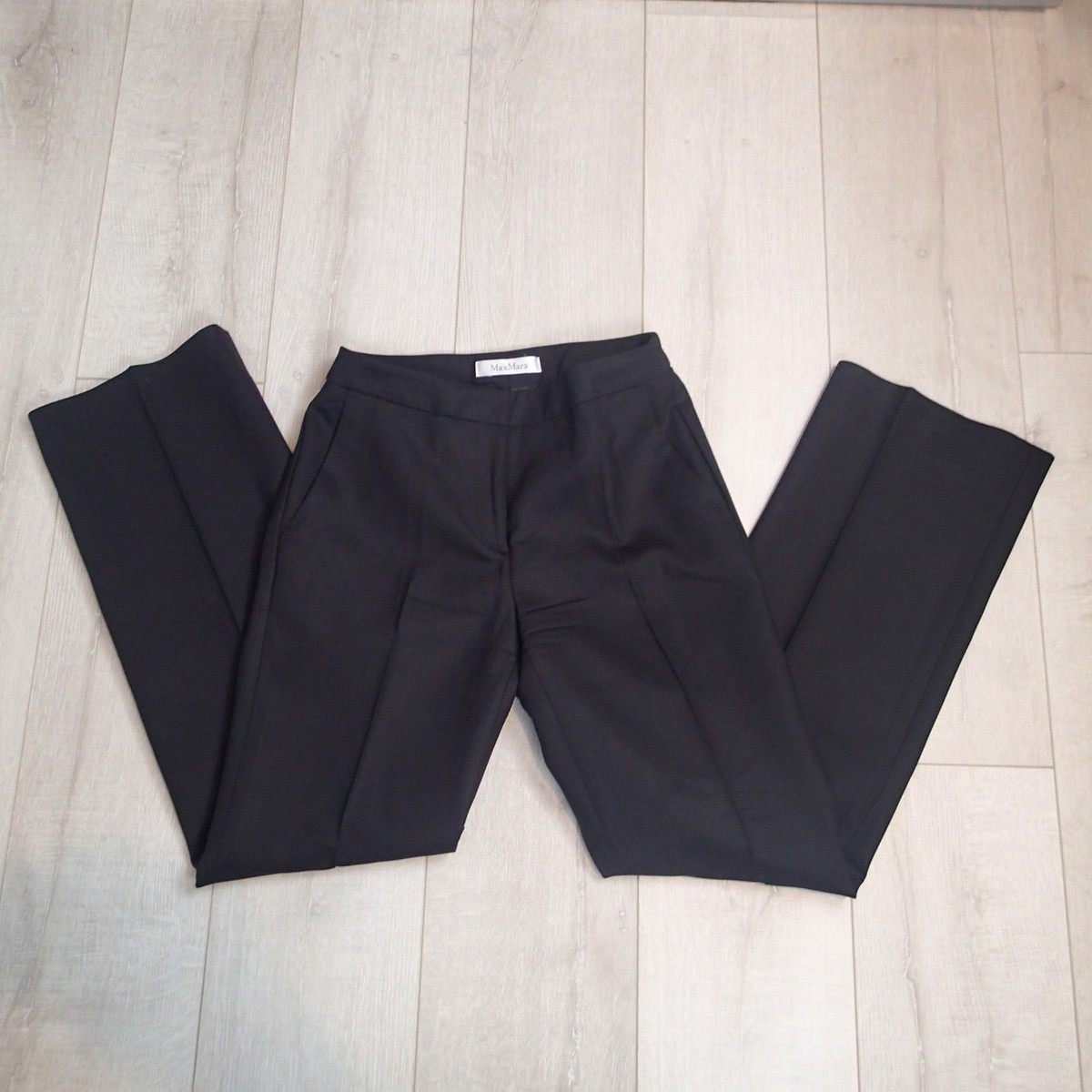 MAX MARA Womens PANTS sz 6 career black wool blend ed | eBay