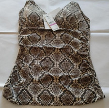Tommy Bahama Caffe Desert Python Rev Halter Tankini Size XXS/TTP