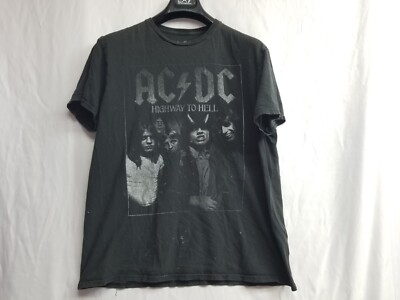 ACDC Highway To Hell T-Shirt Tee Black Men's Size L Highway To Hell Distressed 