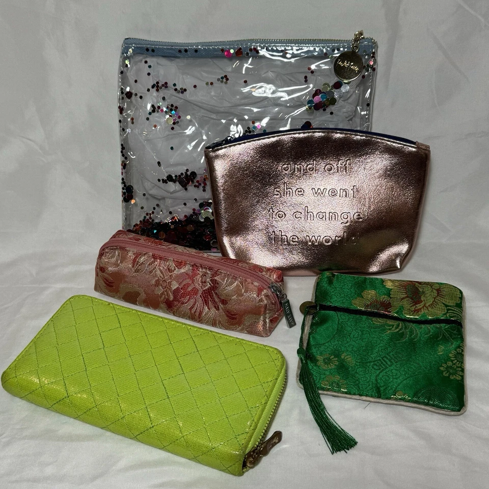 Lote de 5 bolsas mixtas de maquillaje, billetera, bolsa de joyería Foto 2 de 4