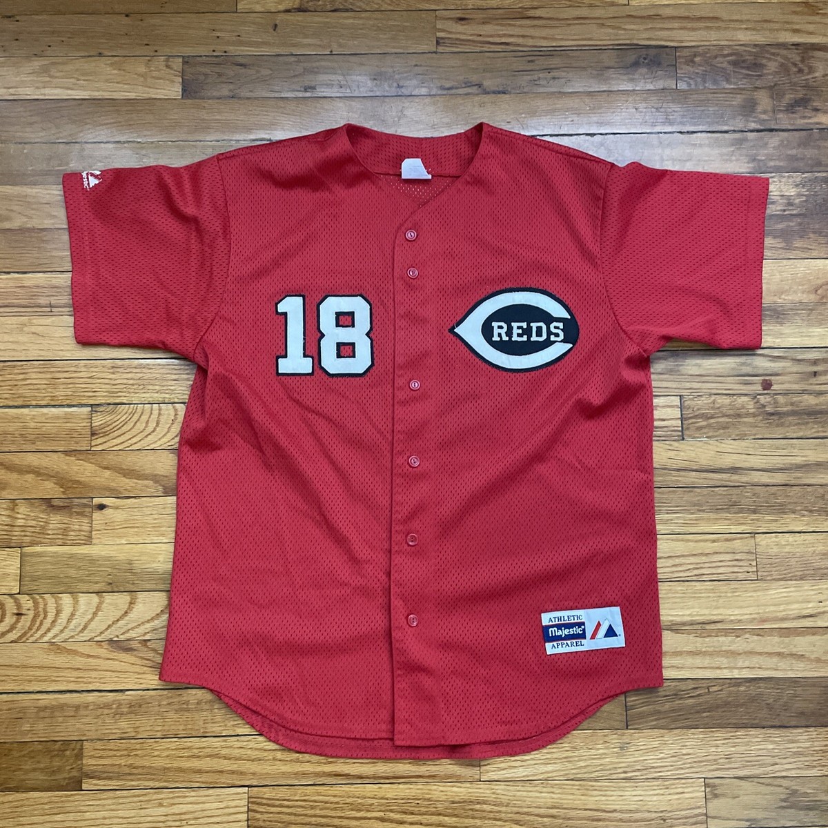 majesy MLB Cincinnati REDS USA製 Vintage Majestic Cincinnati Reds Mesh MLB Baseball Jersey