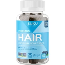 SUKU Luscious Hair Unique Formula Silicon Biotin Collagen Health 60 Gummies NEW